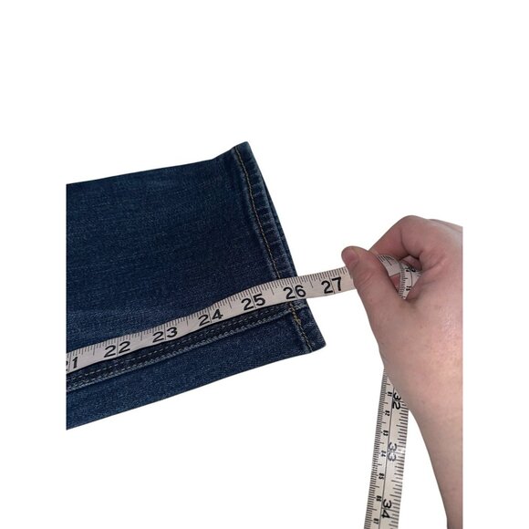 American Eagle Womens Stretch Vintage Hi Rise Jeans Sz 4 Medium Wash Button Fly - Picture 7 of 7